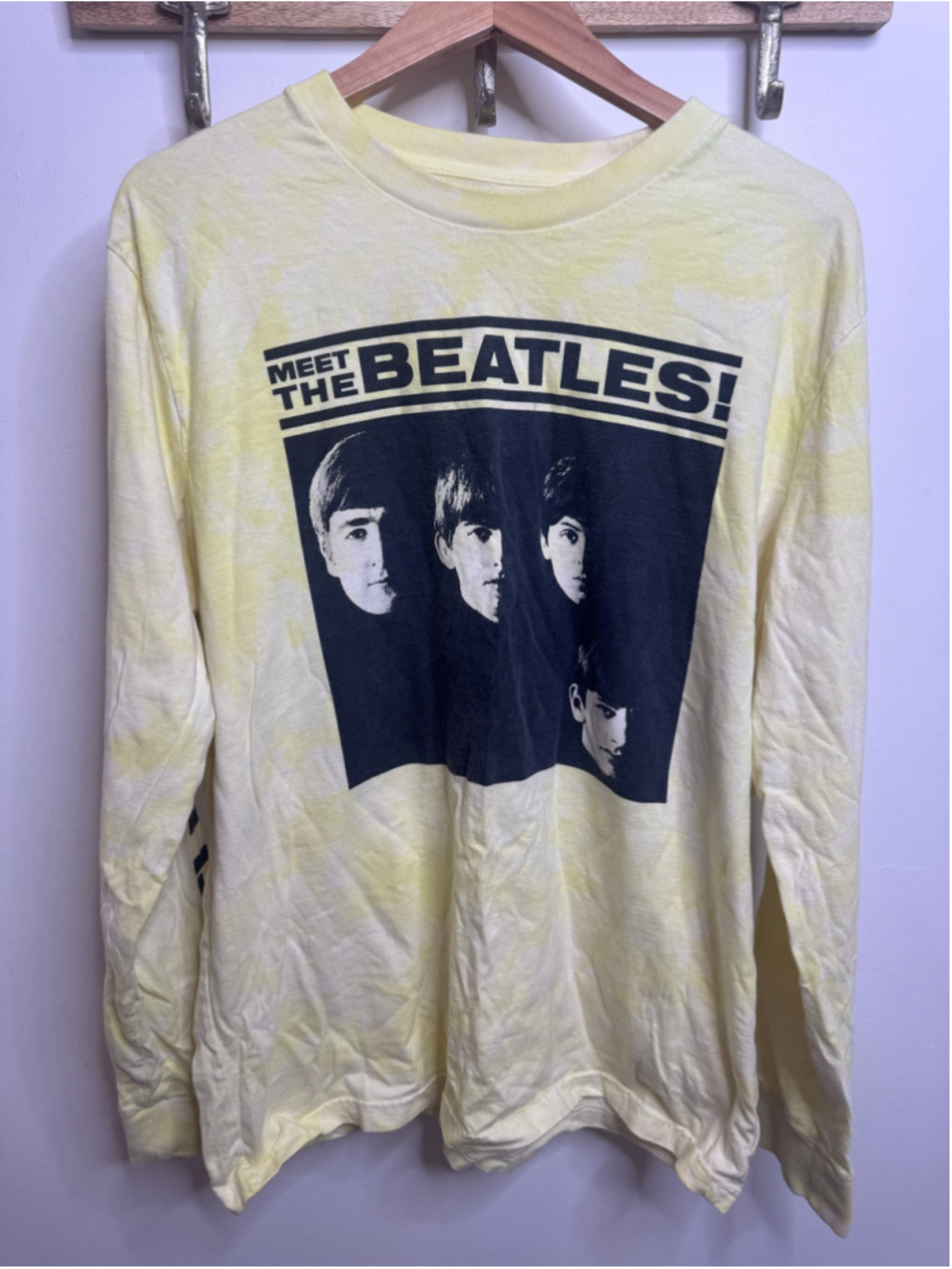 The Beatles Long Sleeve Tee Yellow Black Size L
